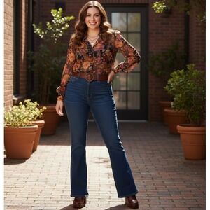 Urban Outfitters Sheer Floral Blouse Womens M Brown Retro 70s Art To Wear Hippie